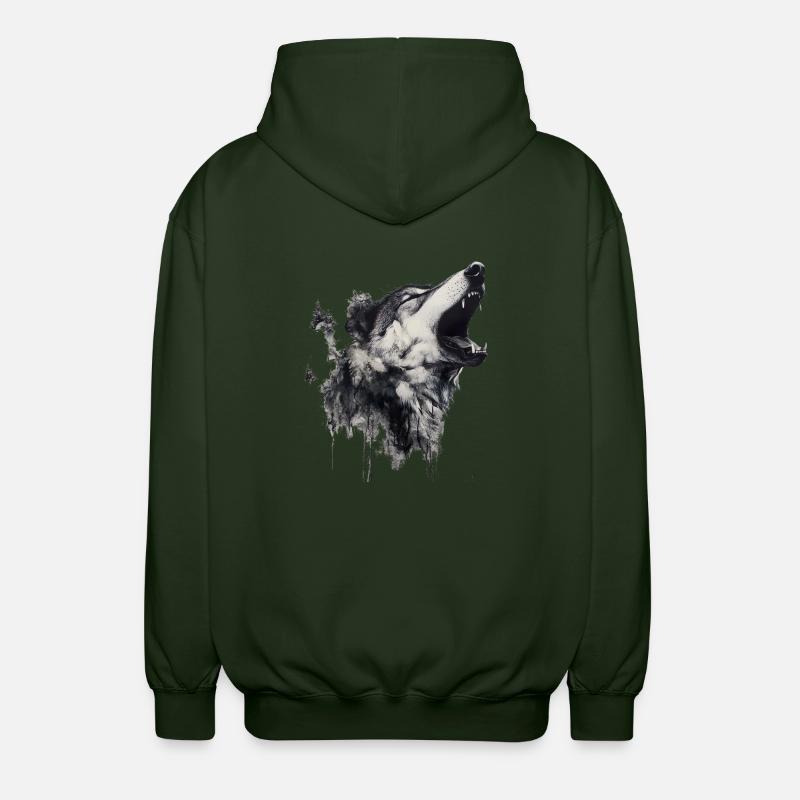 Die Wolfsangst, ein komplexes Phänomen - Unisex Kapuzenjacke - Forstgrün 