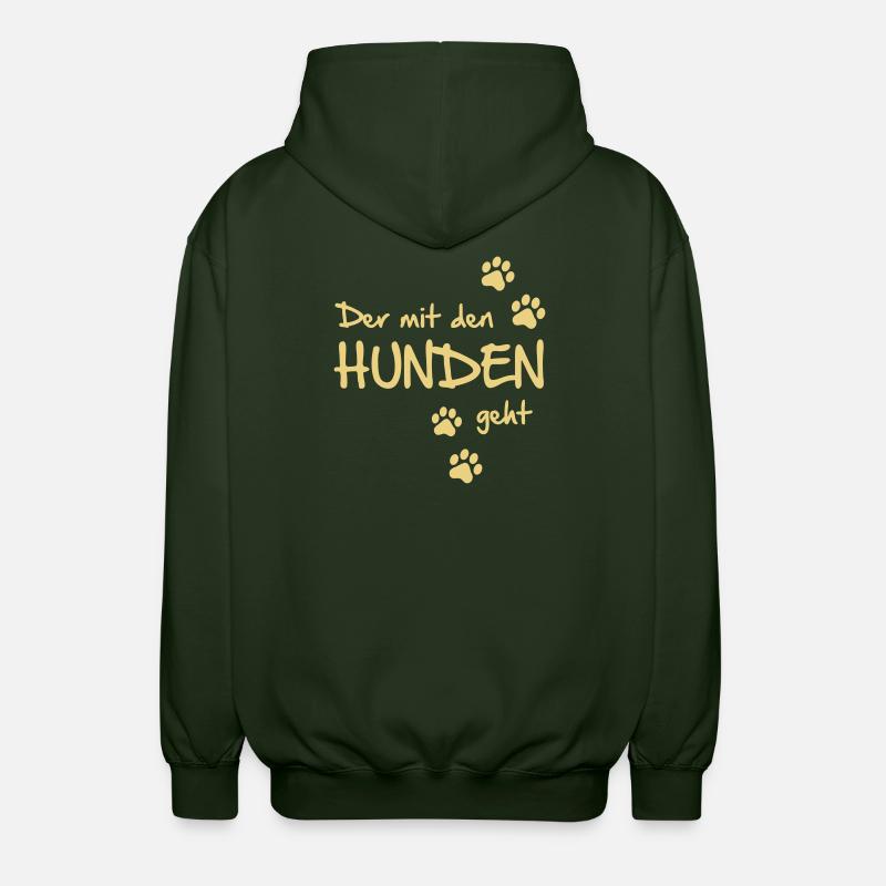 Der mit den Hunden geht - Unisex Kapuzenjacke - Forstgrün