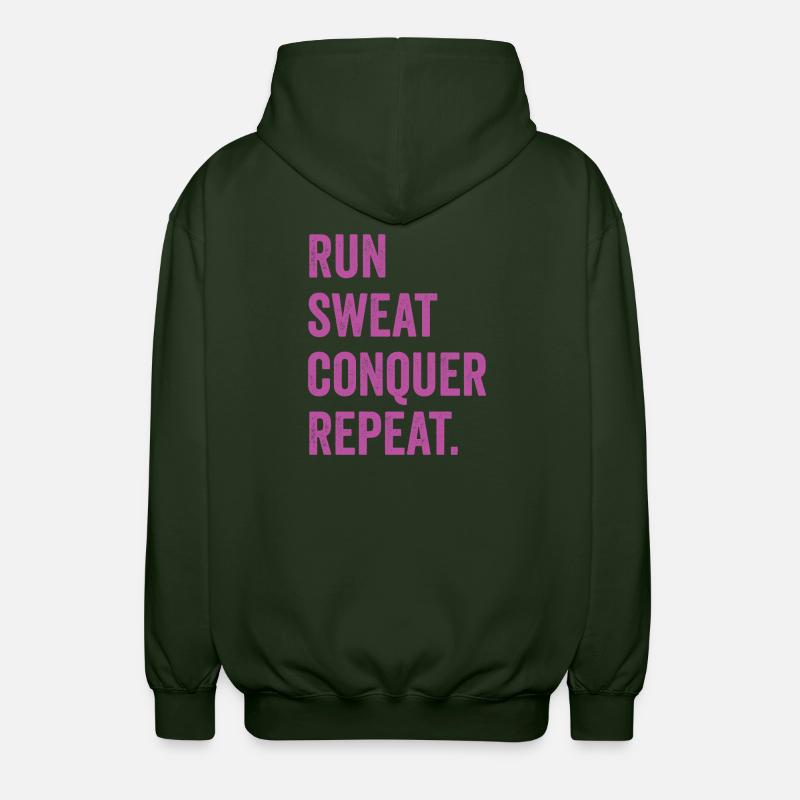 Courir. Sueur. Conquérir. Répéter. - Veste à capuche unisexe - vert forêt
