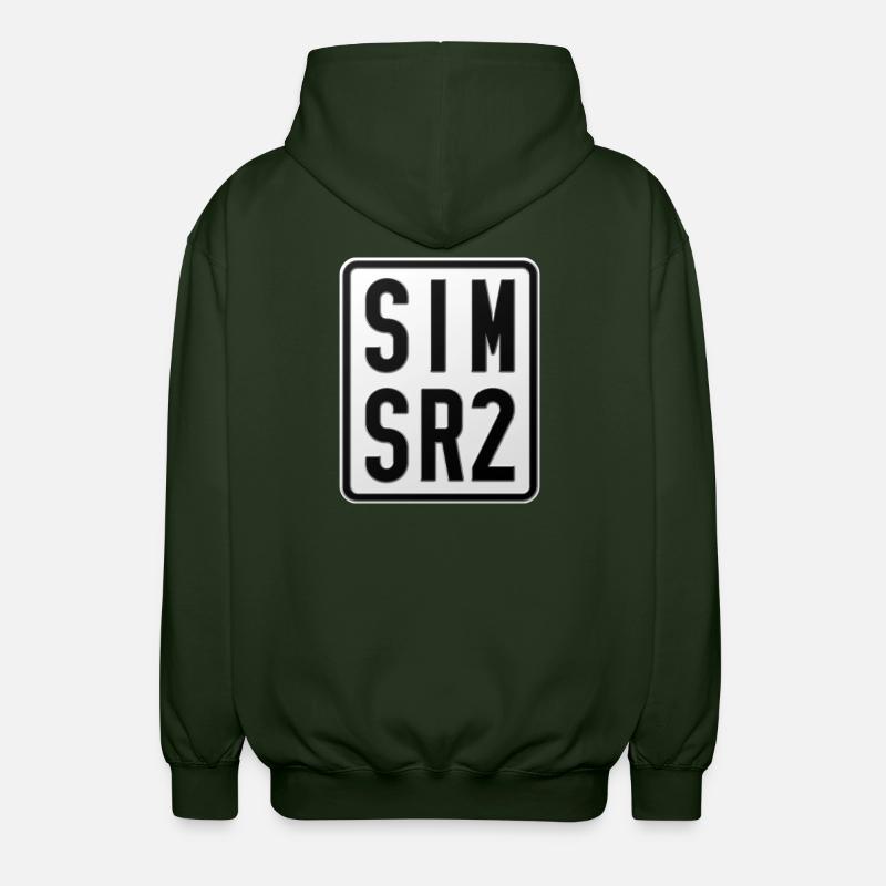 Simson SR2 Moped License Plate - Unisex Hooded Jacket - forest green