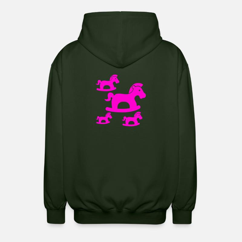 Pferde - Unisex Kapuzenjacke - Forstgrün