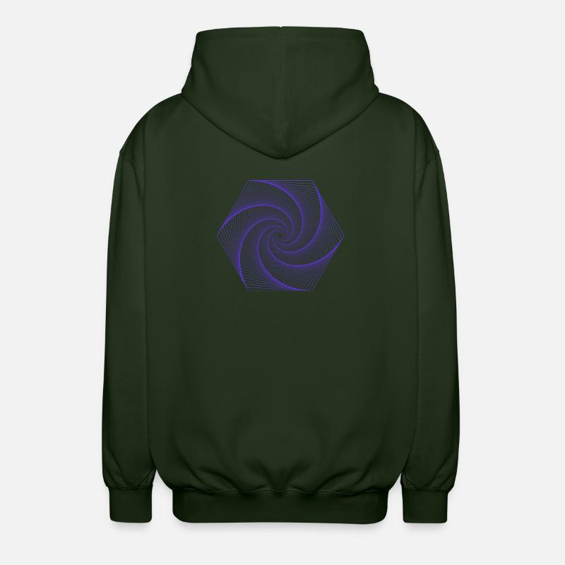 Spirale im hexagonalen Muster - Unisex Kapuzenjacke - Forstgrün 