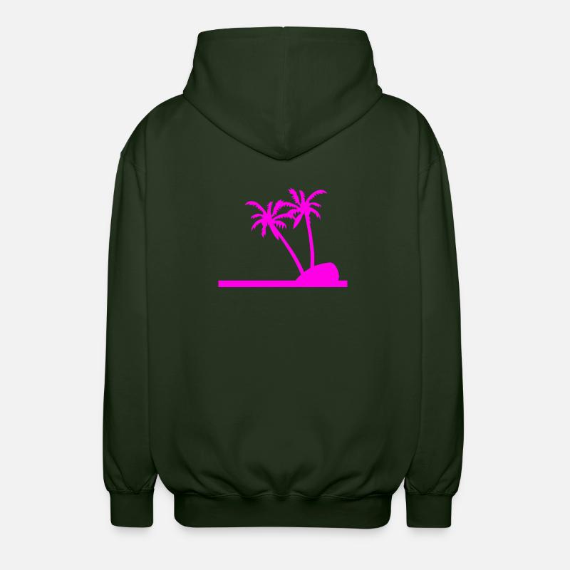 Palm trees - Unisex Hooded Jacket - forest green