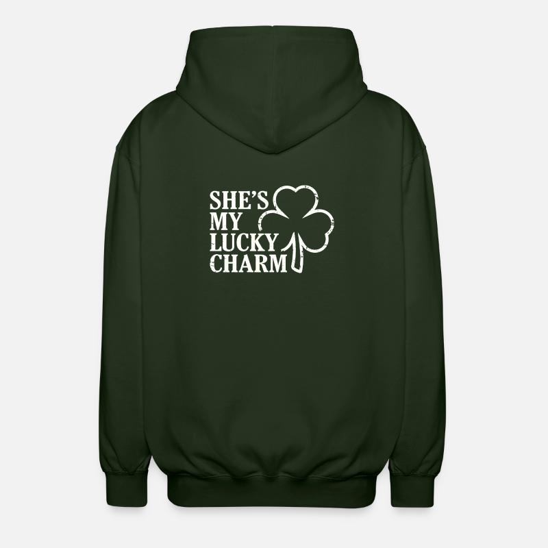 C’est mon trèfle porte-bonheur - Veste à capuche unisexe - vert forêt