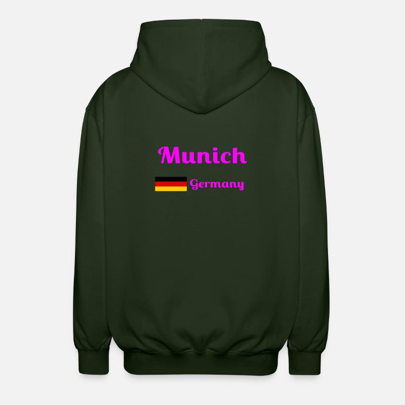 Munich, Allemagne - Imprimés élégants - Veste à capuche unisexe - vert forêt