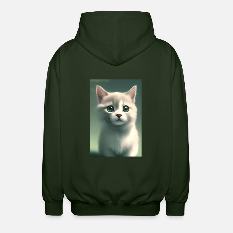 Mignon bébé chat - Veste à capuche unisexe - vert forêt