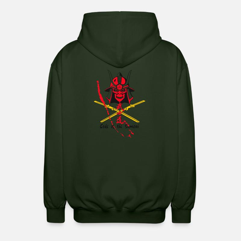 Code Samurai Krieger: Klingen-Design - Unisex Kapuzenjacke - Forstgrün 