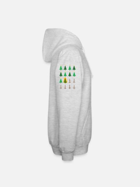 burning chrismas tree, Christmas, Christmas tree - Unisex Hooded Jacket - light heather grey