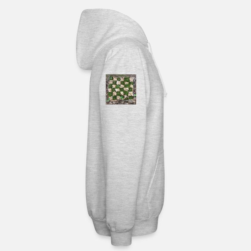 Forest Plants Pattern Design - Unisex Hooded Jacket - light heather grey
