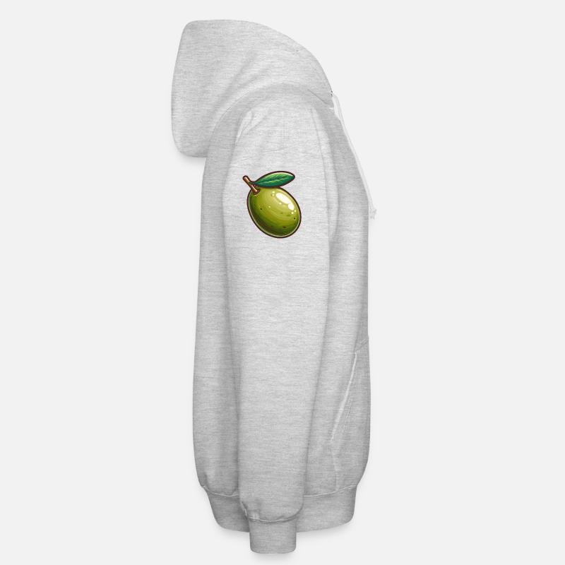 Illustration de Olive Verte Nature - Veste à capuche unisexe - gris clair chiné