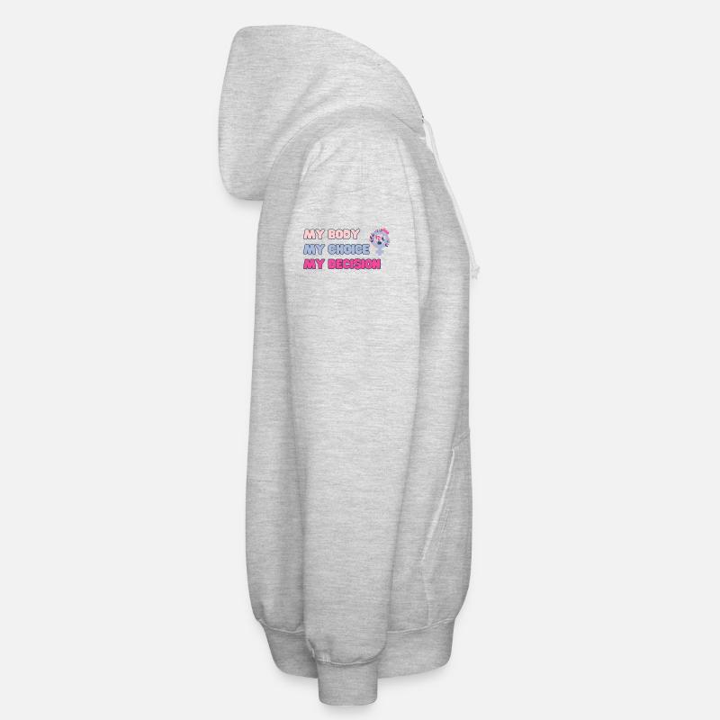 Mon corps, mon choix (Rose) - Veste à capuche unisexe - gris clair chiné