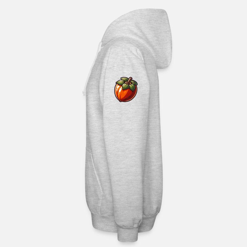 Stylized khaki with drawn leaves - Unisex Hooded Jacket - light heather grey