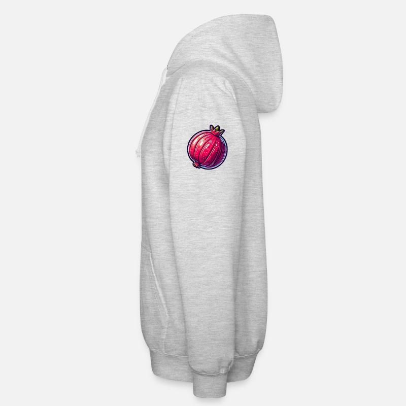 Vibrant Hyper-Realistic Pomegranate Illustration - Unisex Hooded Jacket - light heather grey