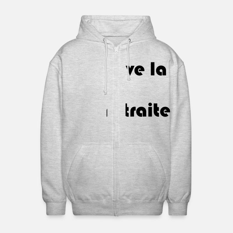RETRAITE. RETRAITE. RETRAITEE. RETRAITE - Veste à capuche unisexe - gris clair chiné