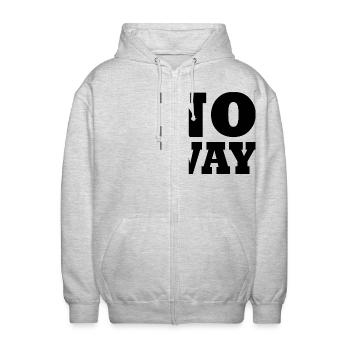 No way - Unisex Hooded Jacket - light heather grey - Front - AI Model Female 172 light (172cm) & AI Model Male 185 light (185cm)