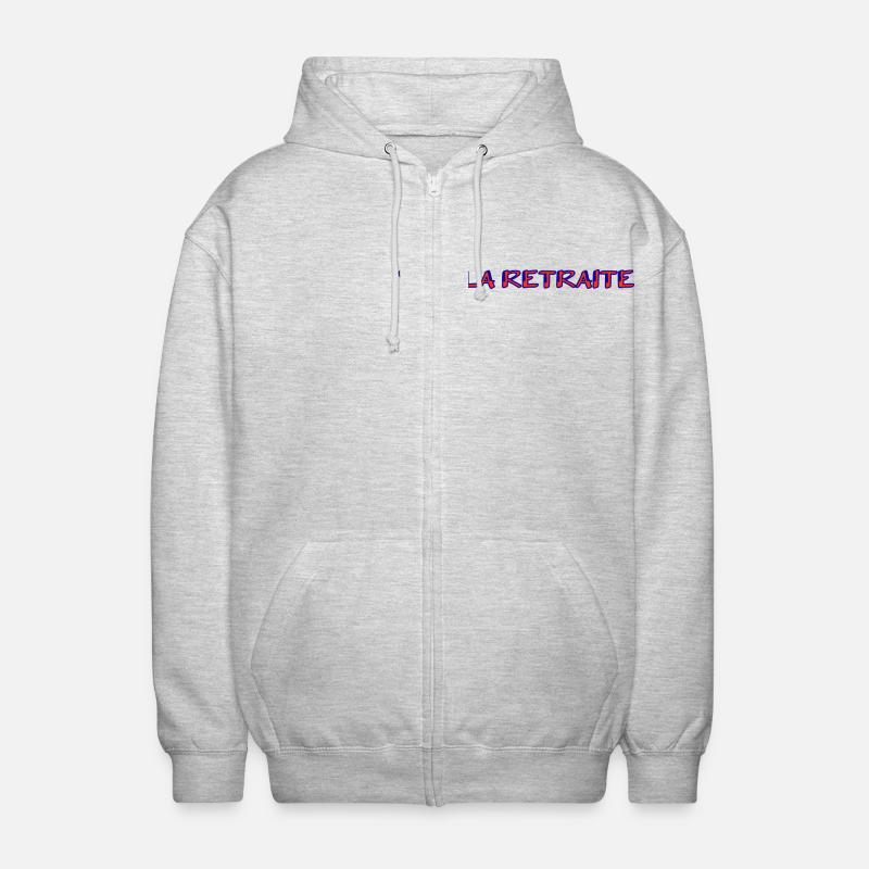 RETRAITE. RETRAITE. RETRAITEE. RETRAITE - Veste à capuche unisexe - gris clair chiné