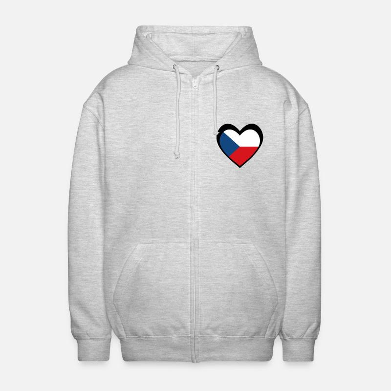 Černé Srdce Česko - Veste à capuche unisexe - gris clair chiné