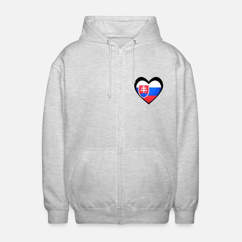 Čierne Srdce Slovensko - Veste à capuche unisexe - gris clair chiné