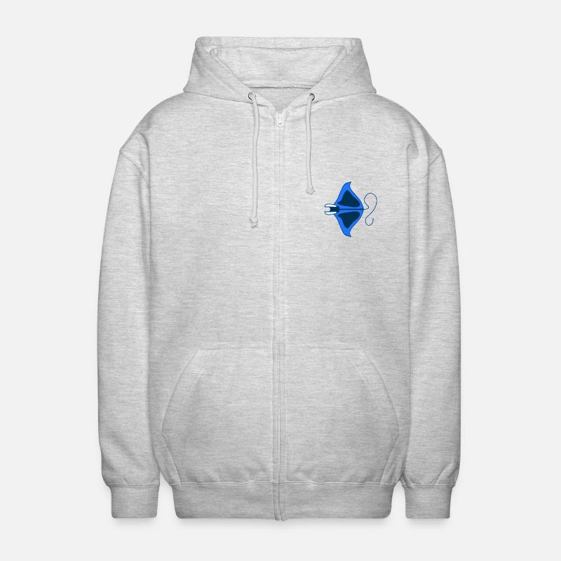 Manta Linear Blue Stylized - Unisex Hooded Jacket - light heather grey