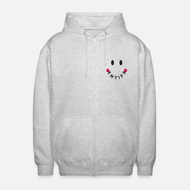 Original Antifa amical - Veste à capuche unisexe - gris clair chiné