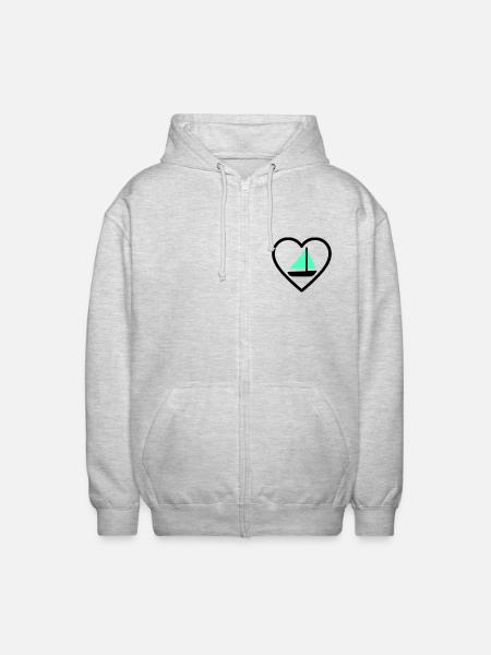 Cuore Vela – Passione Navigazione - Unisex Hooded Jacket - light heather grey
