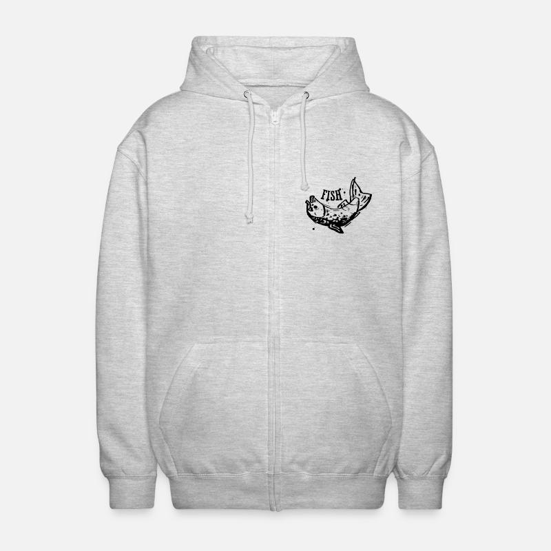 Fish - Unisex Hooded Jacket - light heather grey