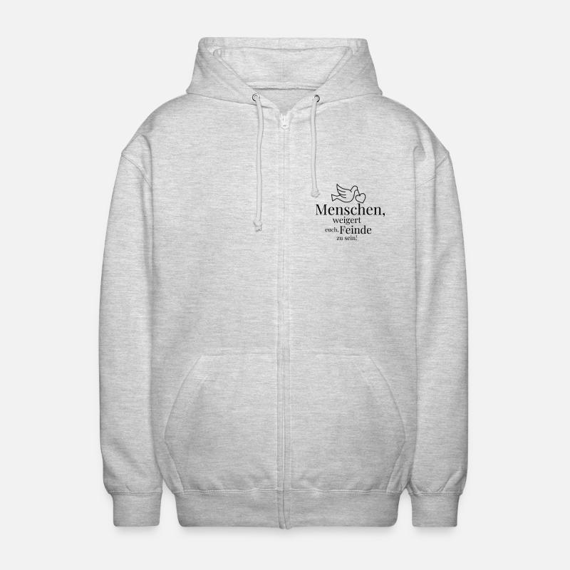 Peuple, refusez d’être ennemis ! - Veste à capuche unisexe - gris clair chiné