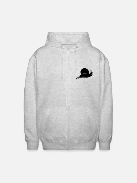 Escargot Sourire Ligne Simple - Veste à capuche unisexe - gris clair chiné