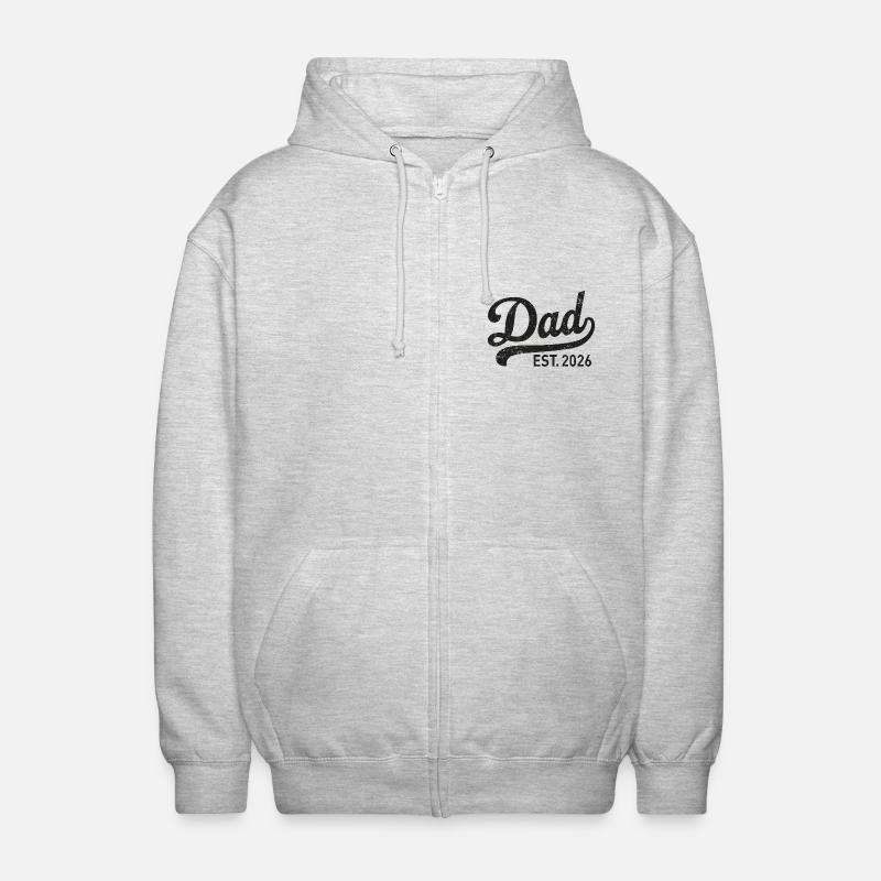 Dad Est. 2026 Retro Script - Unisex Kapuzenjacke - Hellgrau meliert