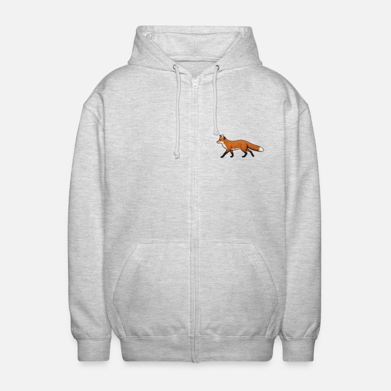Fuchs - Unisex Kapuzenjacke - Hellgrau meliert