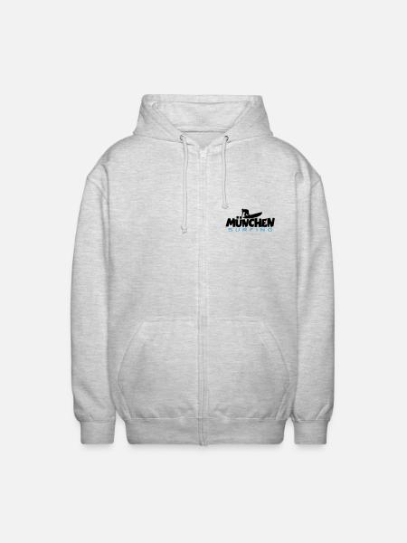 München Surfing - Unisex Kapuzenjacke - Hellgrau meliert