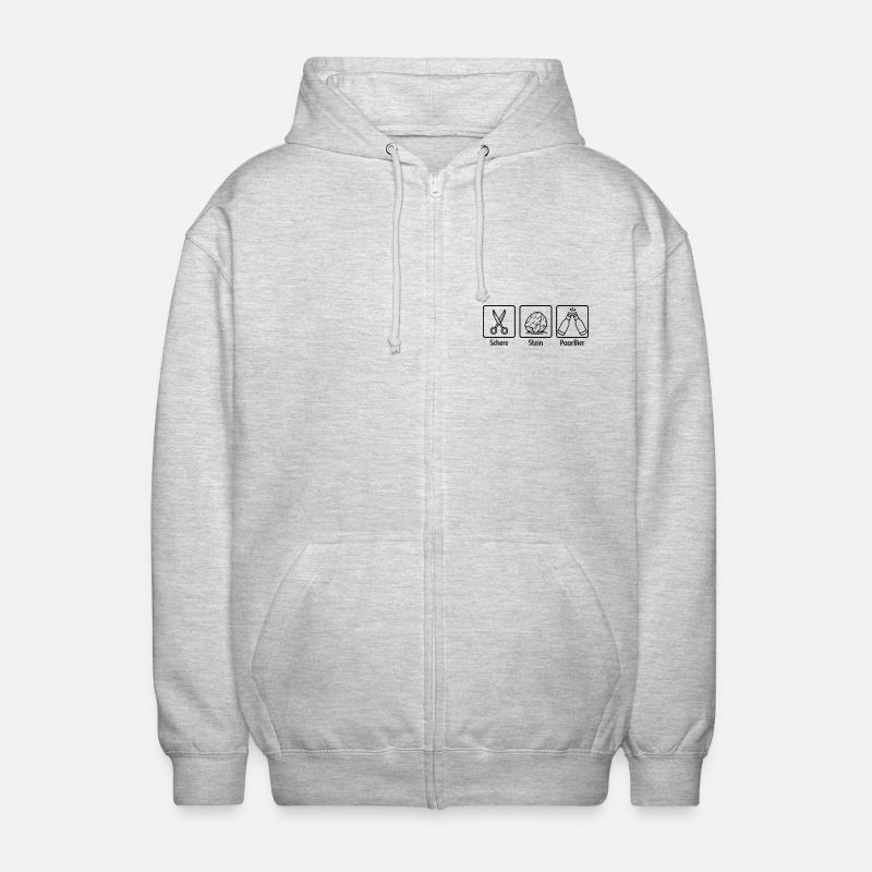 Schere Stein Papier - Paar Bier - Unisex Kapuzenjacke - Hellgrau meliert