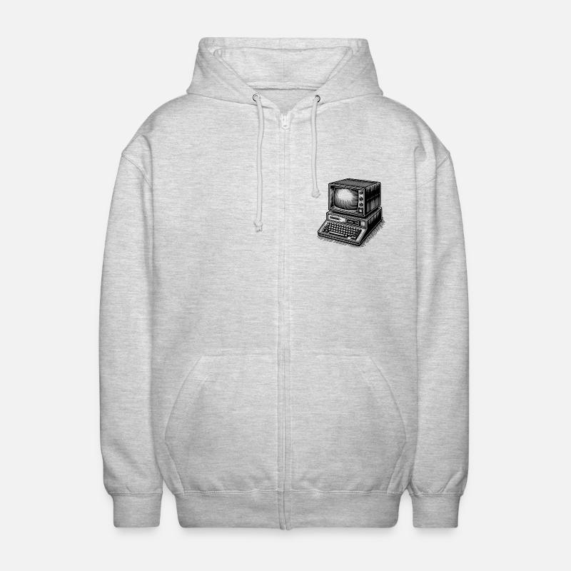 PC rétro classique - Veste à capuche unisexe - gris clair chiné