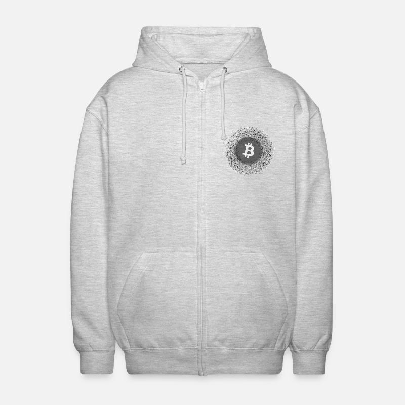 Bitcoin Net Mandala - Veste à capuche unisexe - gris clair chiné