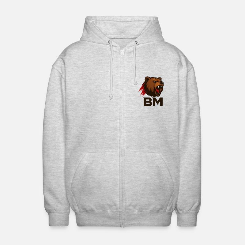 BM Logo - Veste à capuche unisexe - gris clair chiné
