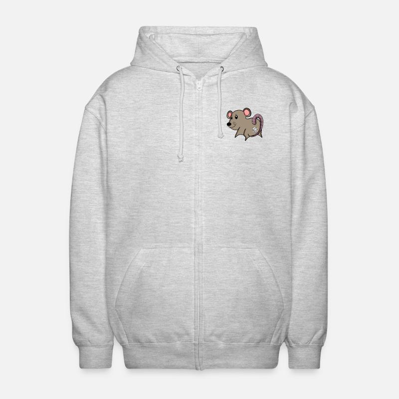 Mouse Ass - Mouse Butt - Unisex Hooded Jacket - light heather grey