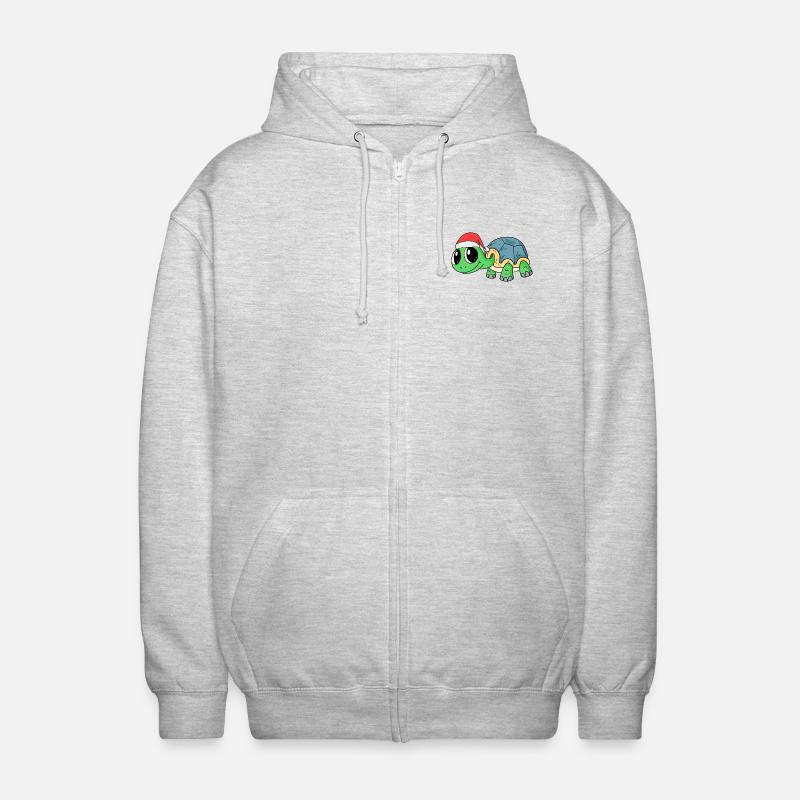 Tortue Noël - Veste à capuche unisexe - gris clair chiné