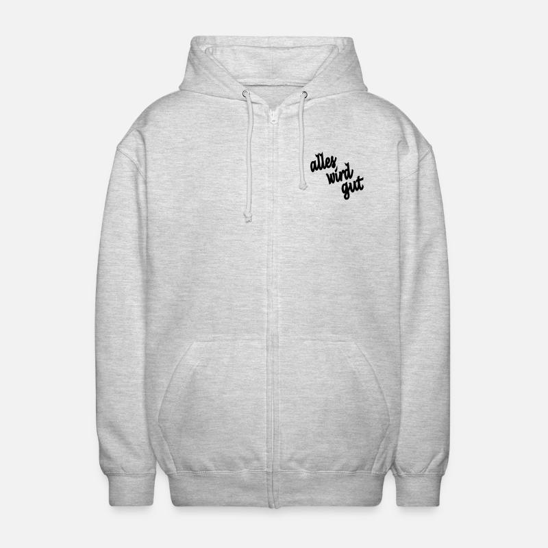 everything will be fine - Unisex Hooded Jacket - light heather grey