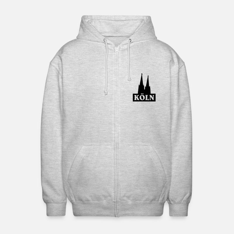 Köln Logo mit dem Kölner Dom - Unisex Kapuzenjacke - Hellgrau meliert