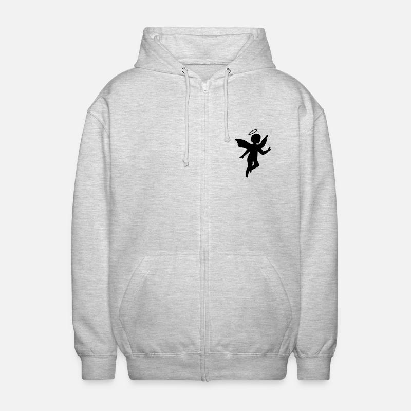 Petit ange avec une auréole - Veste à capuche unisexe - gris clair chiné