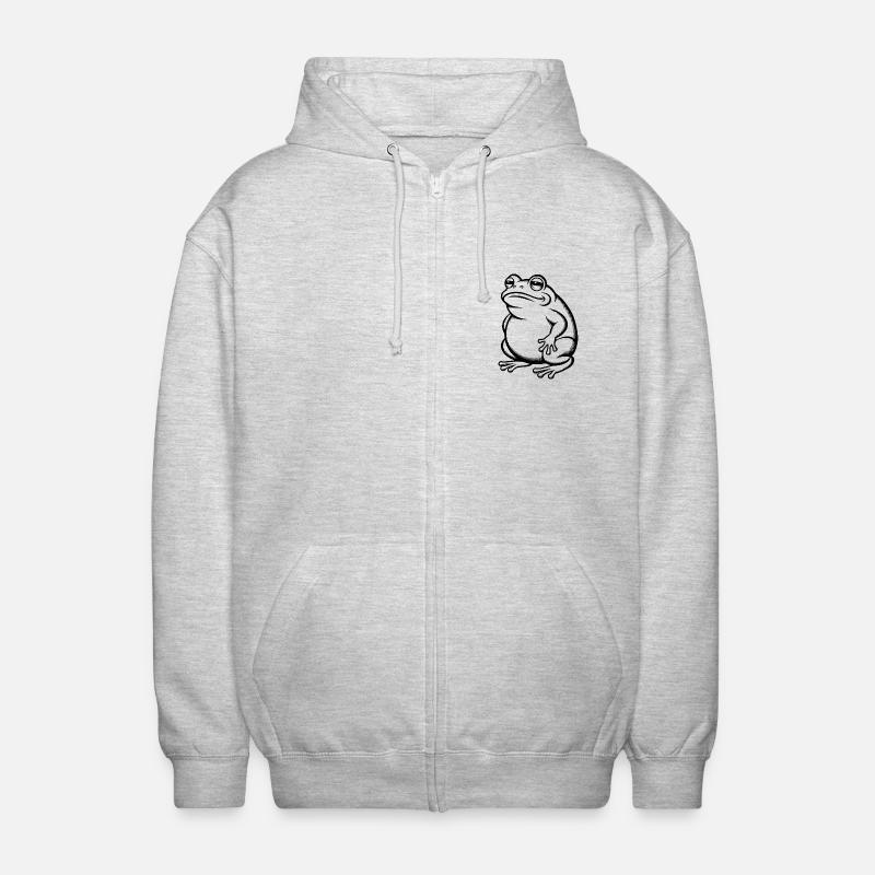 Fat Fat Toad - Fat Fat Frog - Unisex Hooded Jacket - light heather grey