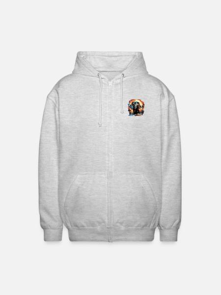 Chien - Veste à capuche unisexe - gris clair chiné