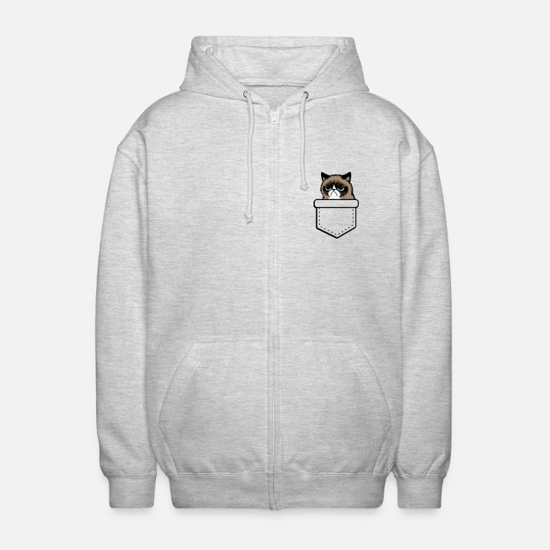 grumpy - Unisex Hooded Jacket - light heather grey