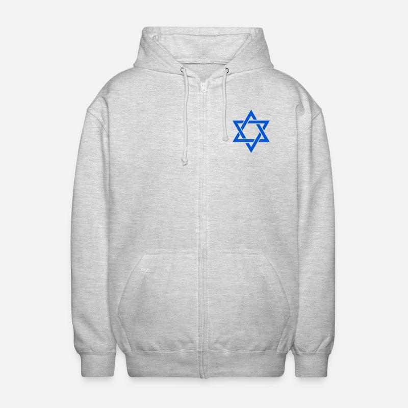 Étoile de David - Veste à capuche unisexe - gris clair chiné