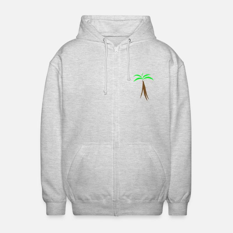 Palm tree - Unisex Hooded Jacket - light heather grey