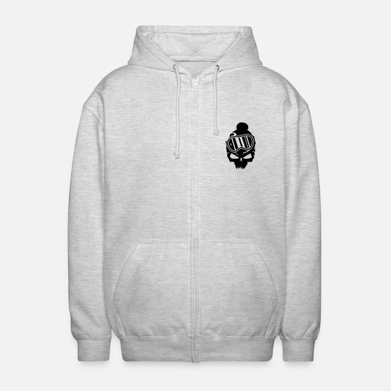 Snowboard Skull mit Snowboard Brille - Unisex Kapuzenjacke - Hellgrau meliert