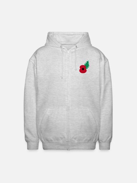 Mohnblüte by_patjila - Unisex Kapuzenjacke - Hellgrau meliert