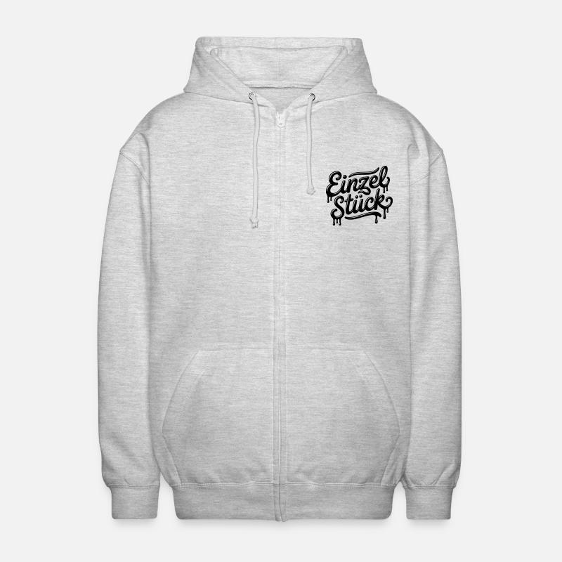 Einzelstück - Unisex Kapuzenjacke - Hellgrau meliert