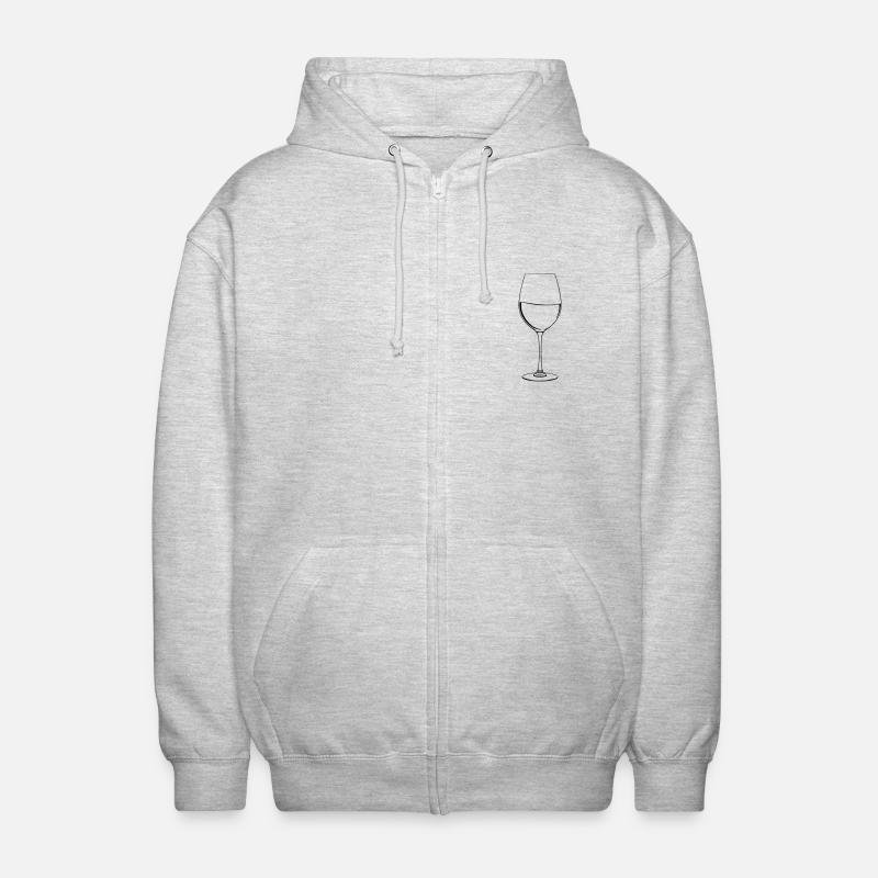 Weinglas - Unisex Kapuzenjacke - Hellgrau meliert