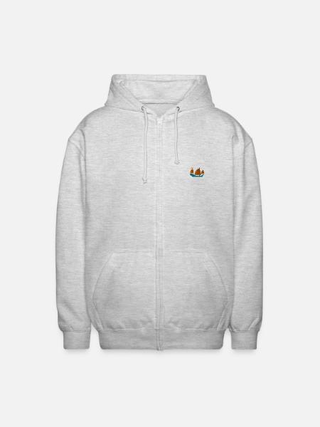 Voilier - Veste à capuche unisexe - gris clair chiné